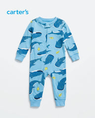 CARTERS BLUE WHALES PRINTED ROMPER