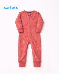 CARTERS CORAL DOTTED BABY ROMPER