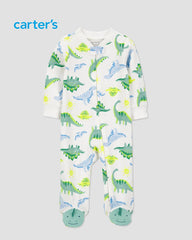 CARTERS DINO FRIENDS FOOTED ZIP UP ROMPER