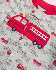 CARTERS FIRE TRUCK FLEECE FOOTIE SLEEP & PLAY ROMPER
