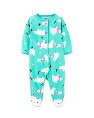 CARTERS GEEN POLAR BEAR MICRO FLEECE ROMPER