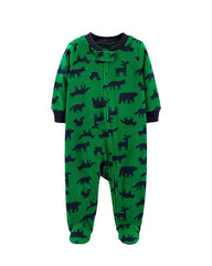 CARTERS GREEN ANIMALS MICRO FLEECE FOOTED ROMPER
