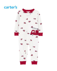 CARTERS LITTLE HERO FIRE TRUCK ZIP UP ROMPER