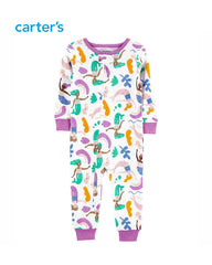 CARTERS MULTICOLORED MERMAID ZIP UP ROMPER