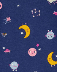 CARTERS PINK & BLUE COTTON SPACE 4 PCS SET