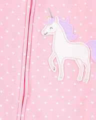 CARTERS PINK UNICORN SNUG FIT COTTON FOOTIE ROMPER