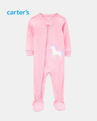 CARTERS PINK UNICORN SNUG FIT COTTON FOOTIE ROMPER