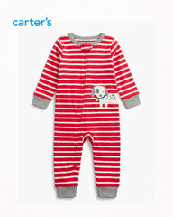 CARTERS PLAYFUL PUP STRIPE ROMPER
