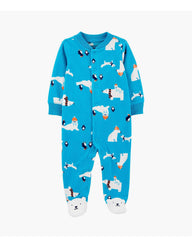 CARTERS POLAR BEAR MICRO FLEECE FOOTED ROMPER