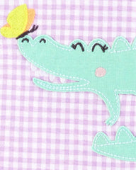 CARTERS PURPLE ALLIGATOR BABY ROMPER