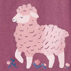 CARTERS PURPLE SHEEP PRINTED TOP WITH PAJAMA 4 PCS SET