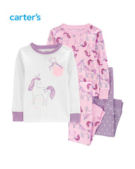 CARTERS TODDLER 4 PCS TOP & PYJAMA SNUG FIT SET