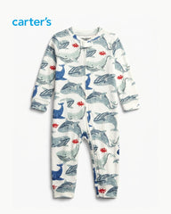 CARTERS WHITE OCEAN WHALE ROMPER