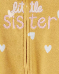 CARTERS YELLOW LITTLE SISTER MICRO FLEECE ROMPER