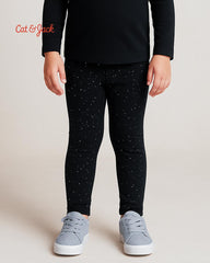 CAT & JACK BLACK FLEECE SPARKLE LEGGING