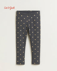 CAT & JACK GREY POLKA DOT PLUSH LEGGING