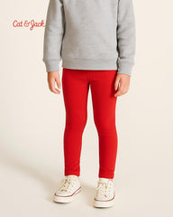 CAT & JACK RED PLUSH LEGGING