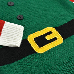 CHEROKEE GIRLS WHITE GREEN DECORATIVE SWEATER