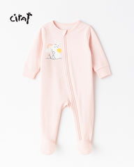CIRAF PINK BUNNY PRINTED ROMPER