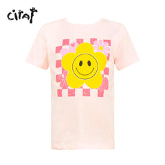 CIRAF LIGHT PINK SMILEY T-SHIRT