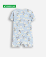 COCCODRILLO BLUE BALLOON SHORTS SLEEVE ROMPER