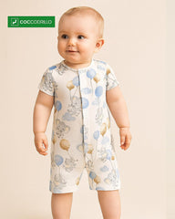 COCCODRILLO WHITE ELEPHANTS SHORTS SLEEVE ROMPER