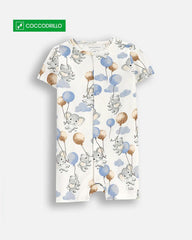 COCCODRILLO WHITE ELEPHANTS SHORTS SLEEVE ROMPER