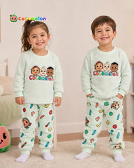 COCOMELON UNISEX MINT GREEN FLEECE PYJAMA SET
