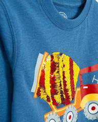 COOL CLUB BLUE MIX IT SEQUINED T-SHIRT