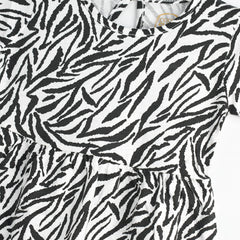 COOL CLUB WHITE PATTERN PRINTED DRESS