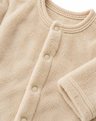 CUDDLESOME BEIGE PLUSH FLEECE BABY ROMPER