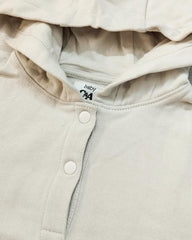 C&A CREAM HOODED BUTTONED SWEATSHIRT