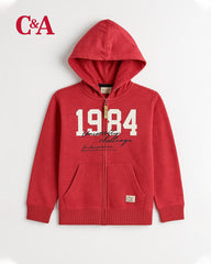 C&A DARK RED 1984 ZIPPER HOOD