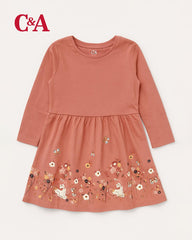 C&A DUSTY ROSE UNCORNS LONG SLEEVE DRESS