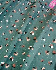 C&A GREEN FLORAL PRINT LONG SLEEVE DRESS