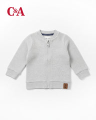C&A LIGHT HEATHER GREY ZIPPER SWEATSHIRT