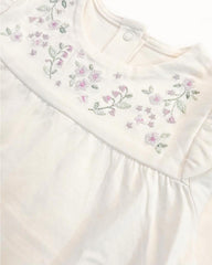 C&A OFF WHITE FLORAL EMBROIDERED TOP