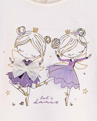 C&A OFF WHITE LETS DANCE PRINTED TOP