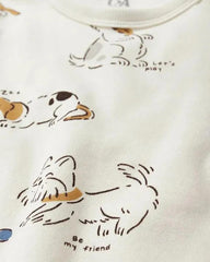 C&A OFF WHITE PUPPY PLAY PRINT SWEATSHIRT WITH TROUSER SET