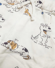 C&A OFF WHITE PUPPY PLAY PRINT SWEATSHIRT WITH TROUSER SET