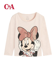 C&A PINK MINNIE MOUSE LONG SLEEVE T-SHIRT