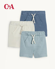 C&A SOFT PIQUE BABY SHORTS PACK OF 3