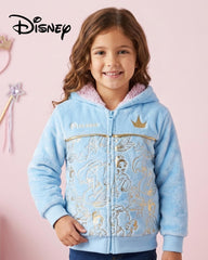 DISNEY PRINCESS PLUSH SHERPA HOODED JACKET - SKY BLUE