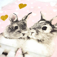 DOPO DOPO NATURAL WHITE RABBIT PRINTED TOP