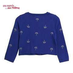 DU PAREIL BLUE PRINTED CARDIGAN