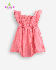 DUCK DUCK GOOSE PINK SLEEVELESS BUBBLE ROMPER