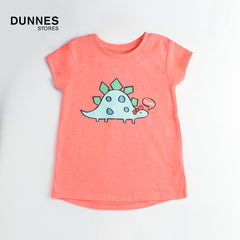 DUNNES NEON ORANGE ROARR PRINTED T-SHIRT