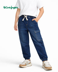 EL CORTE INGLES DEEP BLUE COMFORT DENIM JOGGERS PANT