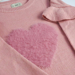 F&F PINK HEART APPLIQUE SWEATER