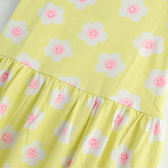 FREESTYLE YELLOW FLOWERS PRINTED DRESS